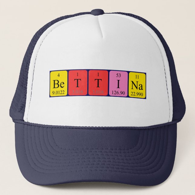 Bettina periodic table name hat (Front)