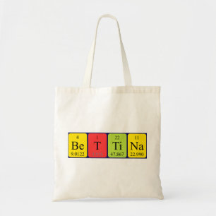 Bettina periodic table name tote bag