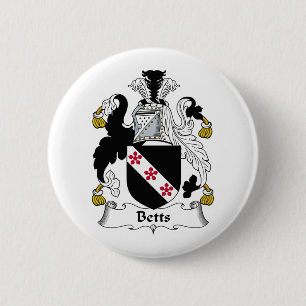 Betts Family Crest 6 Cm Round Badge