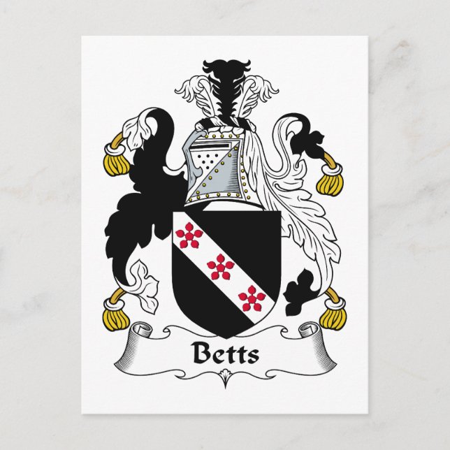 Betts Family Crest Postcard (Front)