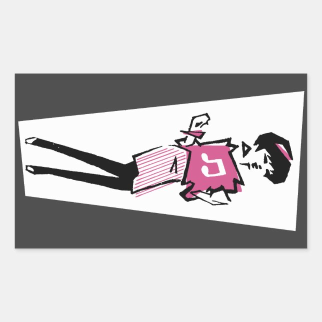 Betty Beat Rectangular Sticker (Front)