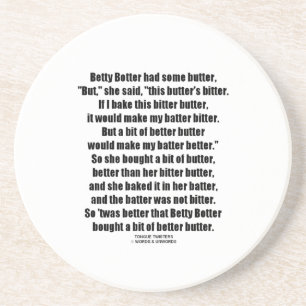 Betty Botter Better Butter (Tongue Twister) Coaster