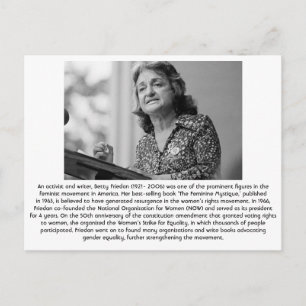 Betty Friedan - Feminist Postcard