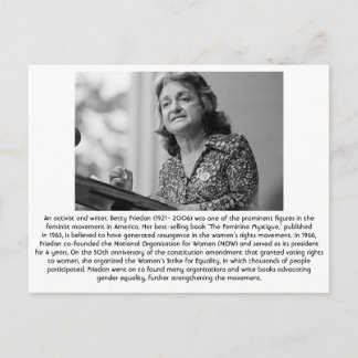 Betty Friedan - Feminist Postcard