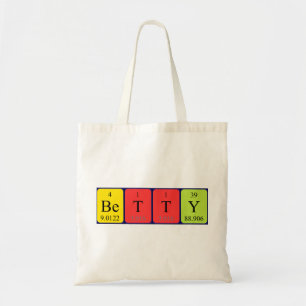 Betty periodic table name tote bag