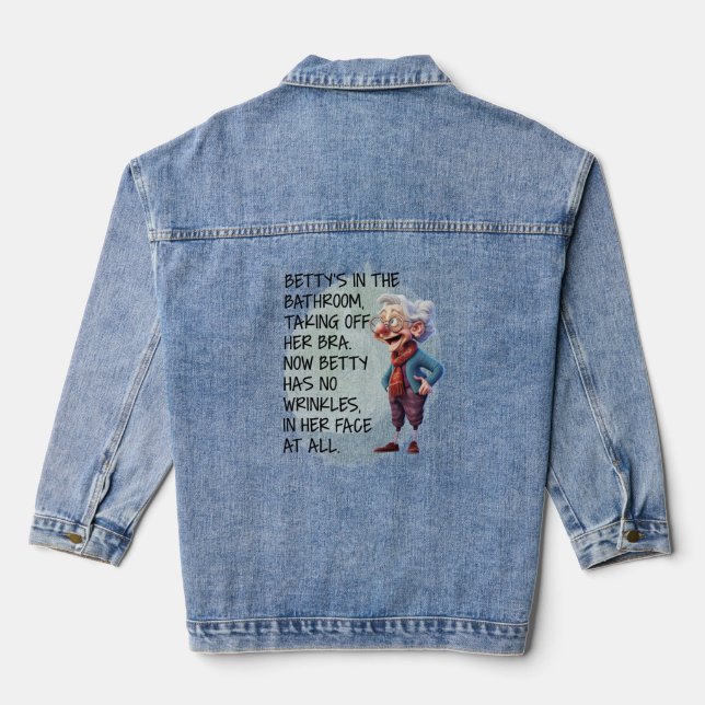 Betty’s in the Bathroom Taking off Her Bra Now Has Denim Jacket (Back)