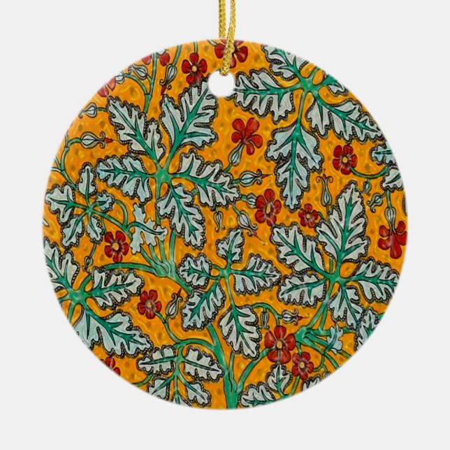 Betty's Yellow Flowers Ceramic Ornament (Front)