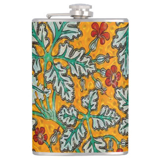 Betty's Yellow Flowers Hip Flask