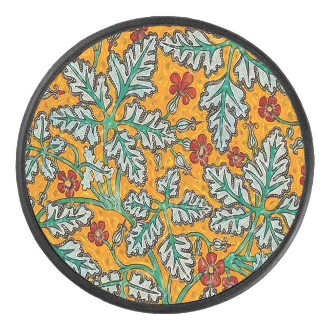 Betty's Yellow Flowers Hockey Puck (Front)