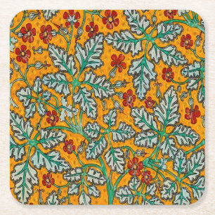 Betty's Yellow Flowers Square Paper Coaster