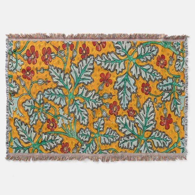 Betty's Yellow Flowers Throw Blanket (Front)