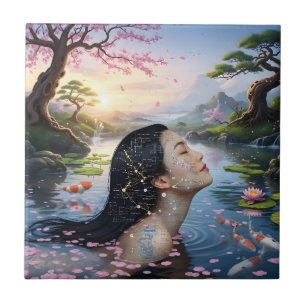 "Between Blossom and Formula"– A Digital Portrait Ceramic Tile