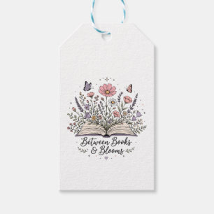 Between books and blooms book lover reader gift tags