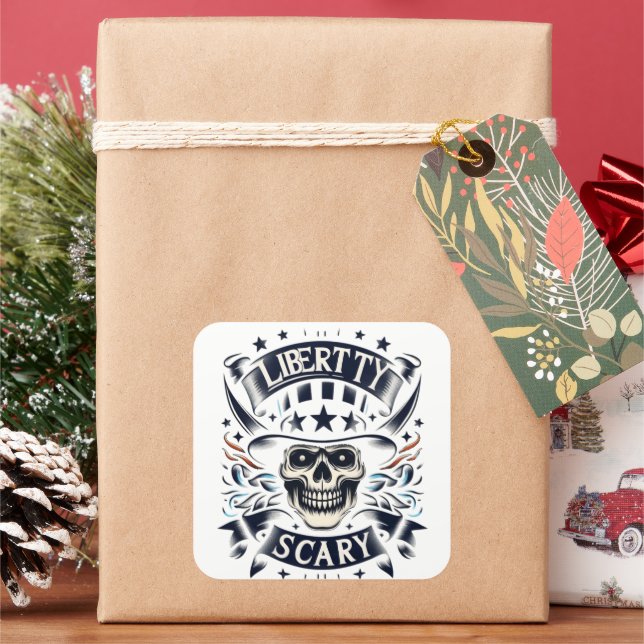 Between Darkness and Light Square Sticker (Holiday)
