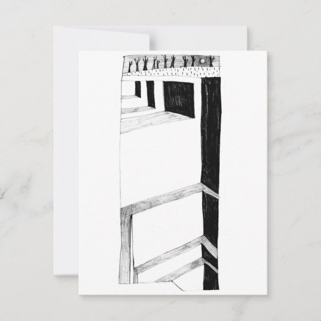 Between Floors drawing RSVP Card (Front)