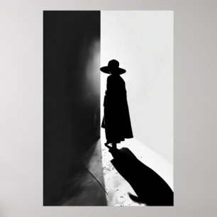 Between Light and Shadow: A Minimalist Silhouette Poster