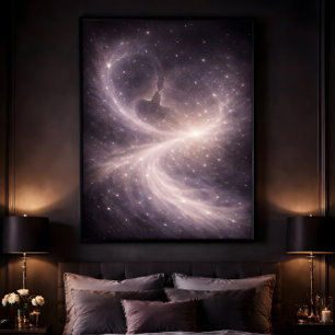 Between Quiet Stars – Dreamy Celestial Love Art Poster