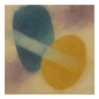 "Between Shores" Zen Ma Abstract | Indigo Ochre Poster
