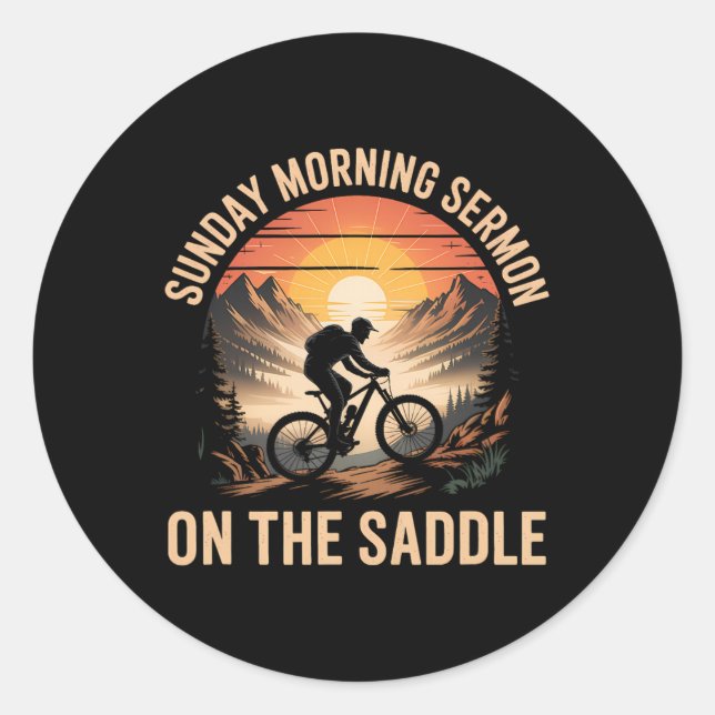 Between Soccer And Chores Mountain Biking Dad  Classic Round Sticker (Front)