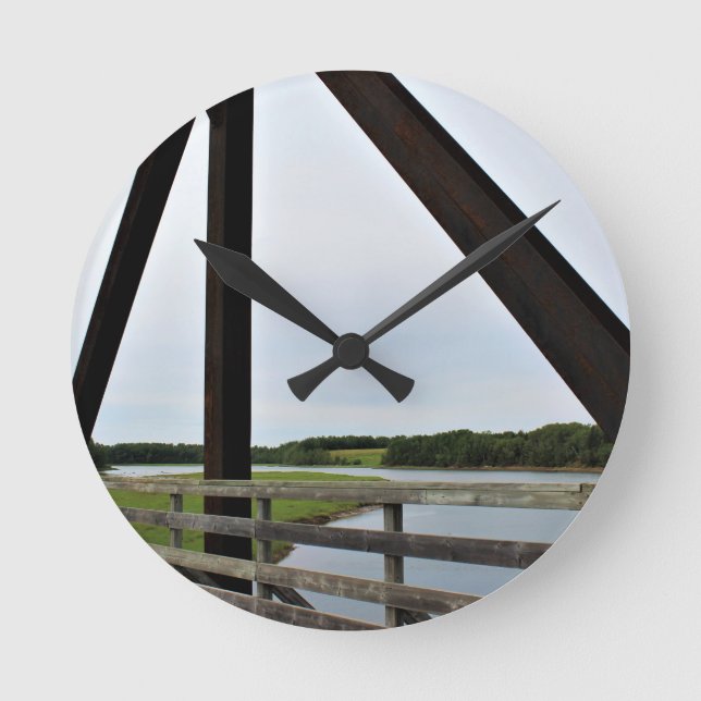 Between the Bars of Rust Round Clock (Front)