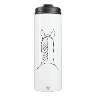 Between the Ears Horse Line Art Thermal Tumbler