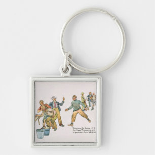 Between the hours of 7 and 8 a.m. key ring
