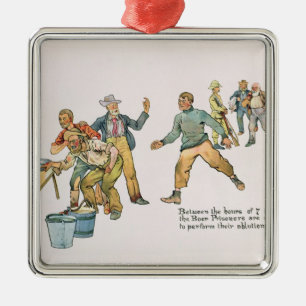 Between the hours of 7 and 8 a.m. metal ornament