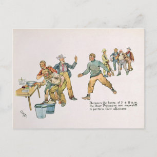 Between the hours of 7 and 8 a.m. postcard