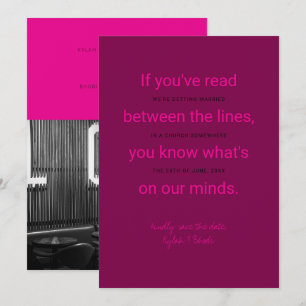 Between the Lines Typography Save the Date card