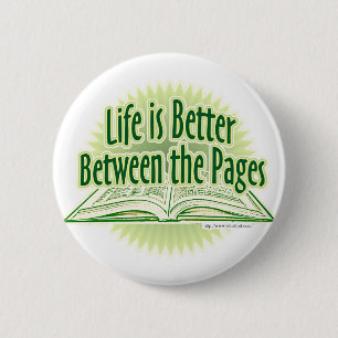 Between the Pages Green Style 6 Cm Round Badge