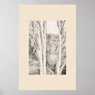 Between the Trees Cornwall Eleanor Hughes Restrike Poster