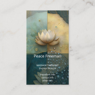 Between Water and Light   Lotus Flower Design Business Card