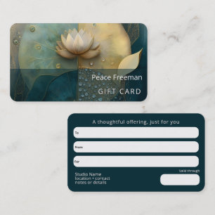 Between Water and Light   Lotus Flower Design Business Card