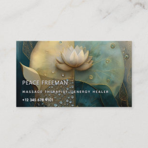 Between Water and Light   Lotus Flower Design Business Card