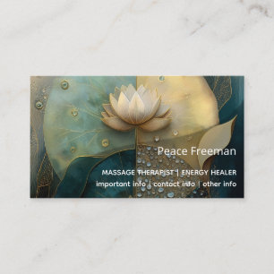 Between Water and Light   Lotus Flower Design Business Card