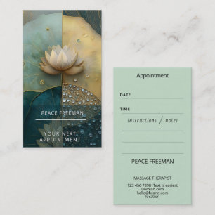 Between Water and Light Lotus Flower Design Business Card