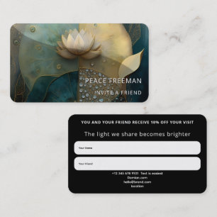 Between Water and Light   Lotus Flower Design Business Card