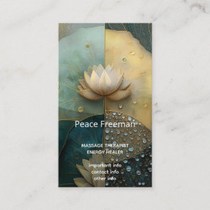 Between Water and Light   Lotus Flower Design Business Card
