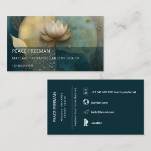 Between Water and Light   Lotus Flower Design Business Card