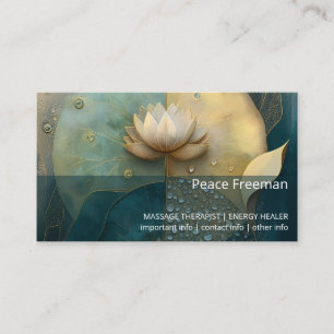 Between Water and Light   Lotus Flower Design Business Card