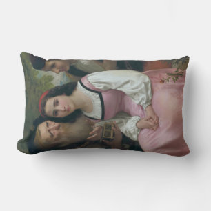 Between Wealth and Love (by Bouguereau) Lumbar Cushion