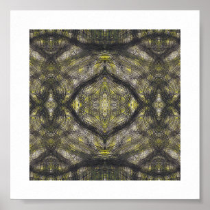 Betwixt Dark Yellow Abstract Watercolor Art Poster
