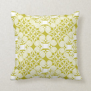Beutiful Celtic Design Throw Pillow Mustard Yellow