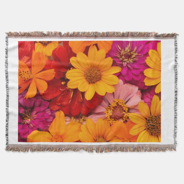 beutiful flowers throw blanket (Front)