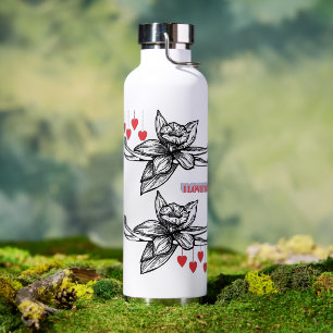 beutiful flowers water bottle