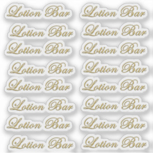 Beveled Metallic Gold Script Lotion Bar Waterproof