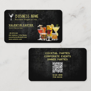 beverage bartender business   Modern black Business Card