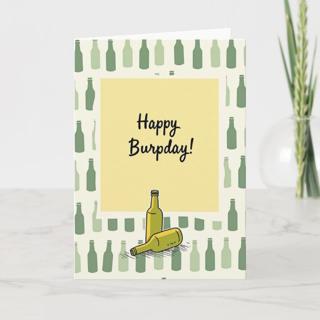 Beverage Pattern Birthday Card (Front)
