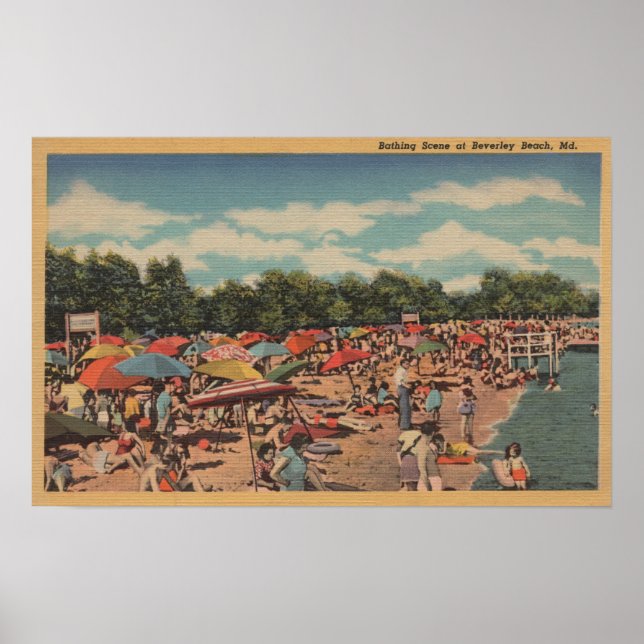 Beverley Beach, MD - Sunbathing Scene Poster (Front)