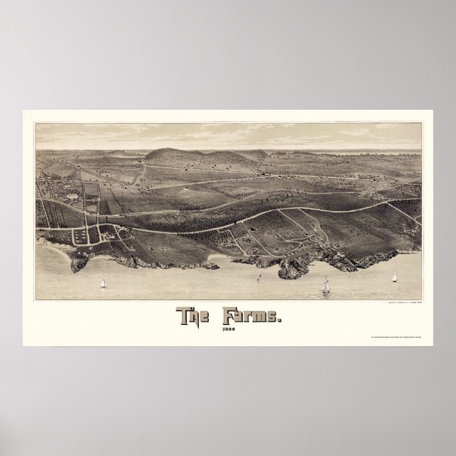 Beverly Farms, MA Panoramic Map - 1886 Poster (Front)
